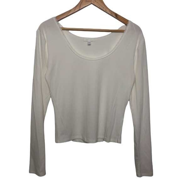 Abound Scoop Neck Long Sleeves Lace Trim T-Shirt Size Small NEW - Picture 11 of 11